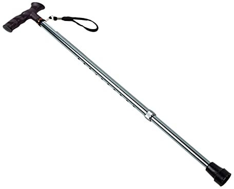 Cymam – Bastón Extensible para Mayores Ajustable en Altura de Aluminio – Empuñadura Anatómica Ambidiestra con Cinta de Sujeción – Cobalto