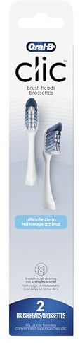 Oral-B Clic Toothbrush Replacement Heads, 2 Count toothbrushes, White Refill Brush Heads