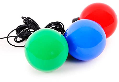 etc-shop Schwimmkugel Außenleuchte Gartenlampe Kugelleuchte Poolleuchte, wetterfest, rot blau grün, D 15cm, 3er Set