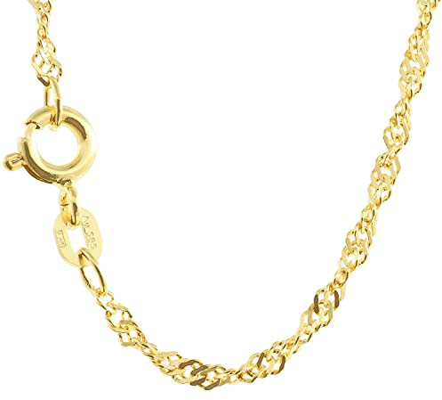 1,8 mm 42 cm 333-8 Karat Gold Halskette Singapurkette massiv Gold hochwertige Goldkette 2,1 g