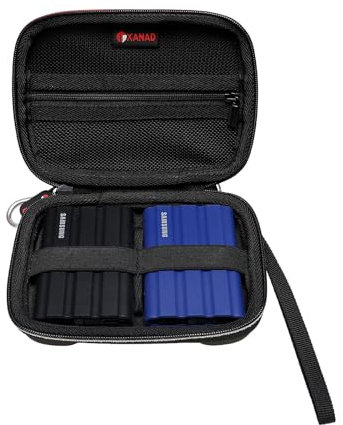 XANAD Dur Étui de Voyage Rigide pour Samsung SSD Externe T7 Portable T7 Shield Portable T9 de Protection Housse (Noir)