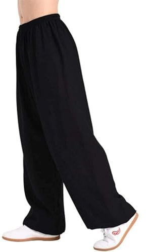 IQOAIJ Tai Chi Pants Men Women Martial Arts Pants Kung Fu Pants Lantern Pants Jogging Pants,01,L
