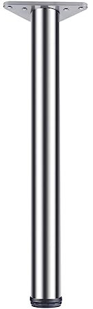 GArcan 1 Stück verstellbare Tischbeine, Edelstahl-Möbelfüße, runde Metall-Schreibtischbeine, Küchenmöbel-Arbeitsplatten-Stützbeine, für Esstisch, Bar, mit Schrauben, individuelle Höhe (55 cm (21,7