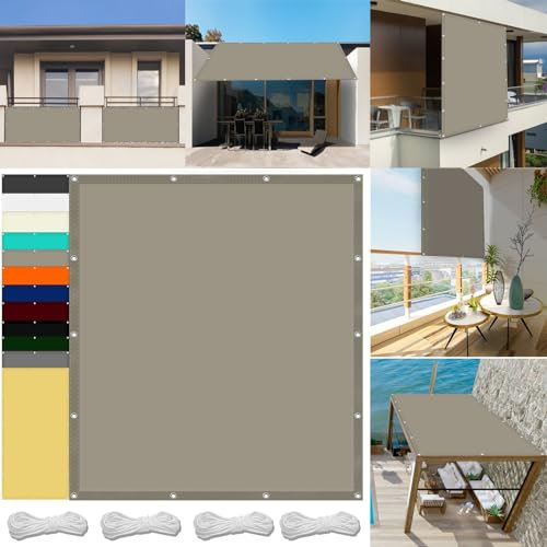 Pergola Canopy 1.8 x 3.6 m(5.9 x 11.8ft) Waterproof Privacy Screen Garden with Free Rope UV Block Weather-Resistant with Grommets Pes Sunshade for Yard Backyard Lawn Plant, Khaki