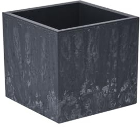 Kreher Pflanzkasten in verschiedenen Formaten und Farben. Tolle marmoriertem Betonoptik in Grau oder Anthrazit! Aus robustem Kunststoff! (Anthrazit, 39x39)
