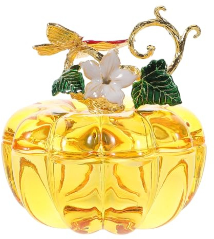 Scatola portagioie a forma di zucca in vetro statuette di zucca scatole artigianali anelli orecchini scatola portaoggetti per raccolti autunnali decorazioni da tavola