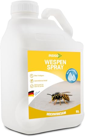 INSIGO Anti Wespen Spray 5l Kanister - Wespenmittel mit mechanischer Wirkung - Effektive Abwehr für Wespen - Wespen Spray mit Sofortwirkung