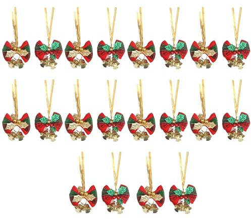 20 Piezas Lazos De Árbol De Navidad,Mini Lazos Navideños,Adornos para Coronas para Regalos,Lazo De Cinta De Árbol De Navidad,para Días Festivos,Cumpleaños,Bodas,Fiestas,Celebraciones,Kiuiom