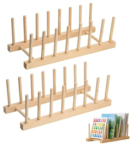 TVNYOUJIA 2 Tellerständer, Abtropfgestell Holz, Tellerhalter Ständer