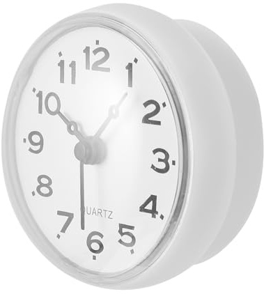 EXAOMBLE Reloj Digital de Pared Diseño Silencioso para Baño Resistente al Agua y Ventosa para Cocinas y Lugares Humedad
