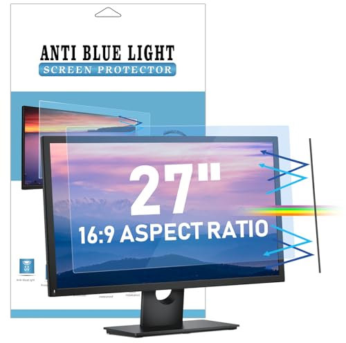 LAMA 27 Inch Blue Light Blocking Screen Protector, Universal Computer Monitor Screen Filter (WxH: 598mm*337mm), Anti Blue Light, Anti Glare, Anti-UV, Eye Protection, Reduce Eye Strain(27 16:9)