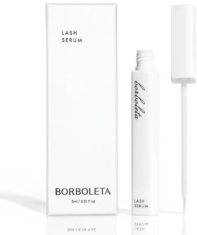 Borboleta Lash Serum, Eyelash Serum for Longer, Thicker, and Fuller Looking Natural Eyelashes, (Full Size, 3 Month Supply)