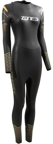 ZONE3 Womens Thermal Aspect Breaststroke Wetsuit - Black Orange Yellow - Thermal Warm Heat Layer Layers Easy Stretch