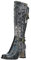Laura Vita Damen Stiefel Leder Langschaft Snake Print Blumen Muster Maeleo 04, Größe:39 EU, Farbe:Blau