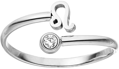 Purelei® Anillo de signo del zodiaco – Anillo de mujer resistente al agua de acero inoxidable duradero – Anillos ajustables de tamaño 50 a 60 – Joyería de moda para tu look individual