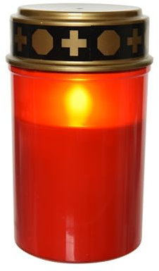 Lumineo Vela LED con temporizador, 7 x 12 cm, para interior y exterior, luz para tumba con función de temporizador de 6 horas, velas sin llama, velas para exteriores, velas de mesa, decoración para