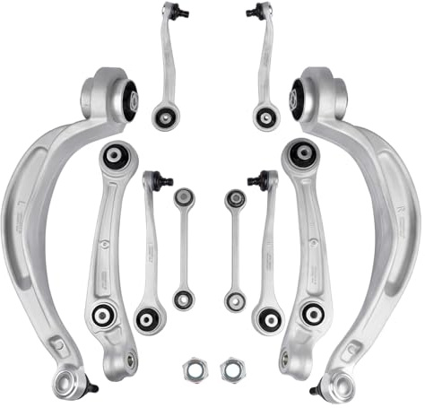 NSGMXT 10 piezas Kit de brazos de control de suspensión delantera con horquilla para A4 B8 A5 M12 Tipo 2008-2009 Brazos de control delanteros 8K0407152B 8K0407693N