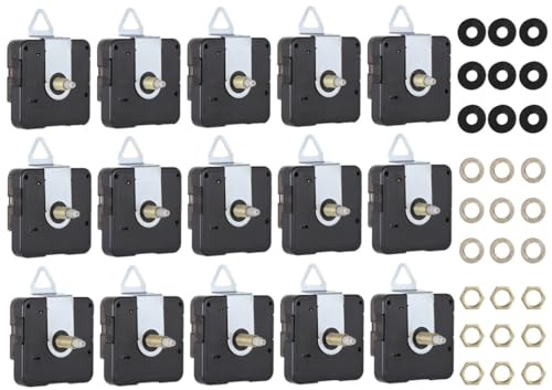 15 PCS Clock Mechanism Movements with 16 Sets of Clock Hands Pointers, Clock Replacement Kits Silent Sweep Clock Motor Kit Battery Operated for Clock Repair DIY Replacement