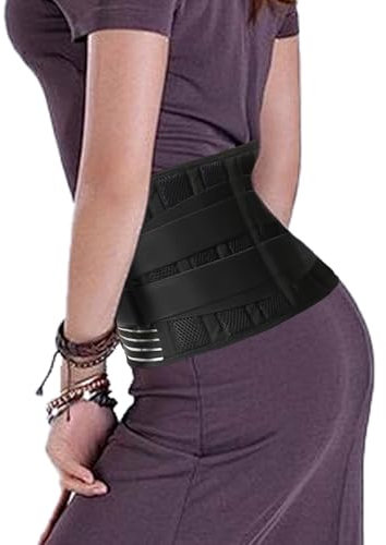 Kaslaider Fascia Lombare Supporto Schiena Per Uomo e Donna, Busto Ortopedico Lombare con 6 supporti, Fascia Schiena Traspirante, Cintura di Tutore per la Schiena per Ernia Del Disco, Sciatica (M)