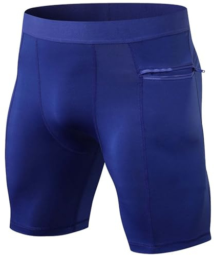 pvucpot Pantaloncini Compressione Uomo Pantaloncini Fitness Pantaloni Corta Compressione Leggings Pantaloncini Compressi con Tasca per Cellulare