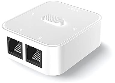 Iyalezirk de Conmutador LAN CAT6 RJ45 de 2 Puertos 1000 Mbps 2 en 1 Salida / 1 en 2 Salidas 2 en 1 Salida Divisor de Red RJ45