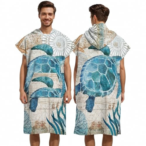 LOMTRATS Asciugamano in tessuto,accappatoio con cappuccio,mantella da surf ad asciugatura rapida,con tasche,per donne e uomini,per nuotare,spiaggia,casa e bagno (Adult-M)
