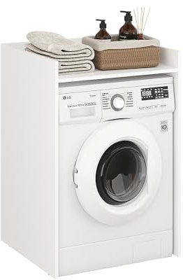 KOMTO Waschmaschinenschrank überbauschrank Weiß - Waschmaschinenüberbau | Waschmaschine Schrank Mozi 66 x 62 x 97 cm