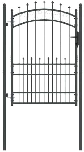 vidaXL Portail de clôture avec pointes EMMEN 170 x 100 cm Gris