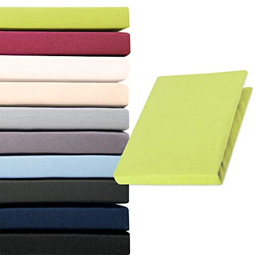 aqua-textil Pur Topper Spannbettlaken 140x200-160x200 cm grün Boxspringbett Topperlaken 160g/qm Mako Baumwolle