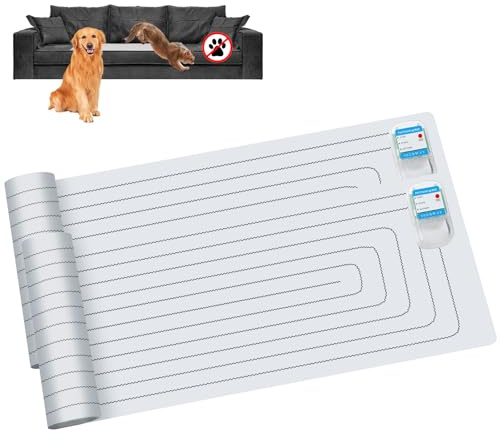 SEERWAY Scat Pet Shock Mat 2 Pieces, Shock Pads for Dogs and Cats Training Indoor, Electric Repellent Mat Keeps Pets Off Couch, Sofa, Countertop, 3 Modes, 2 Pieces Same Size, Battery Operated