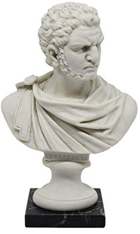 GINGERSHOPONLINE Busto Statua Design: Caracalla (imperatore romano) - Riproduzione busto, scultura in marmo e resina - circa 16 cm, 350 gr. - Prodotto Made in Italy - Idea Regalo Casa