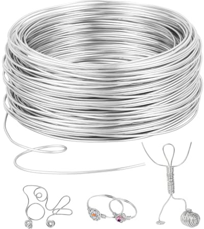 Romon Filo Alluminio 2 mm X 30 M, Filo scultura Di Modellabile, Wire Metallico In Ferro, Gioielli Per Gioielli Abbellimenti, DIY Bijoux e Creazioni