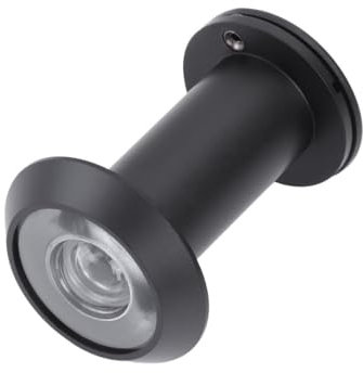 BESTonZON 200 Degree Anti Theft Cat Eye Door Mirror with Detachable Cover Wide Angle Optical Black Suitable for Home Security