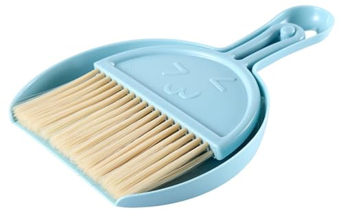 Mini Recogedor Cepillo Juego Azul Pequeño Escoba Recogedor Portátil Limpieza Set cocina para Coche Mesa Escritorios Mascotas Migas Jardín Casa Habitación Oficina Cuarto de baño