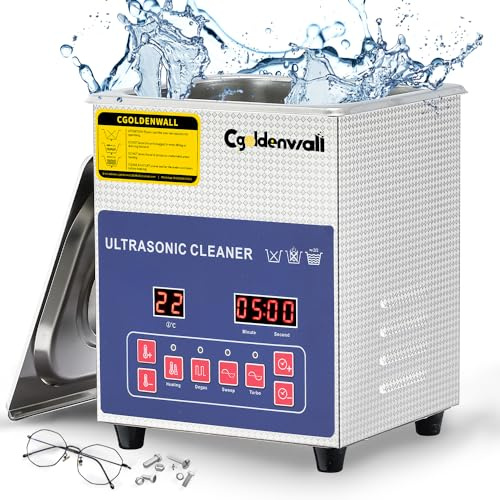 Limpiador ultrasónico digital de 2 litros, 28/40 kHz, doble frecuencia, desgasas, 60 W, potente limpieza, calefacción de 20-80 ℃ y temporizador de 0-30 minutos para joyas, relojes, gafas, piezas de