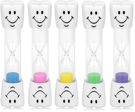 LERANXIN 5 Stück Sanduhr Timer Smiley Zähneputzen Zeitmesser Sanduhren 3 Minuten Sanduhren Für Kinder Countdown Berechnung für Kinder zähneputzen,Spiele,Kochen,Büro