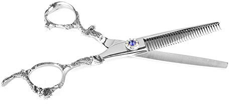 Forbici Professionali per Tagliare i Capelli, Parrucchiere, Parrucchiere, per Famiglie, Animali Domestici, in Acciaio Inossidabile (Forbici dentali in argento)