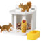 MIXXIDEA Eichhörnchen Futterhaus Hölzerne Eichhörnchenfütterung für draußen mit Wasserschale, großes Fassungsvermögen stabiles, Keine Montage erforderlich (weiß-1pcs)