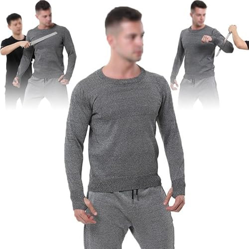 GplHAIN Gilet Anti-Coupures Et Anti-Coupures-Utilisé pour Protéger La Sécurité Personnelle, Vêtements Protection Contre Les Coupures Niveau 5,T-Shirt à Manches Longues Anti-Morsures,L-Grey