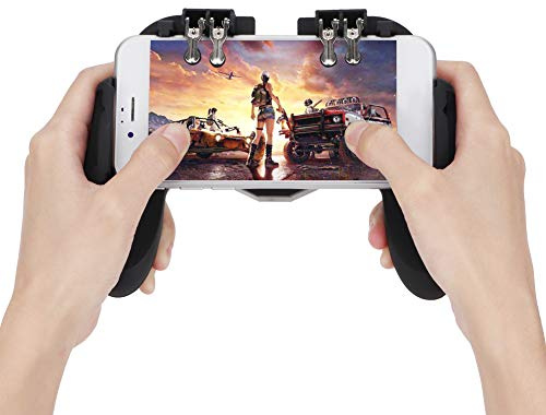 Ausla Sensation de Frappe Mécanique, Gâchette en Métal, Manette de Jeu pour Smartphone avec Ventilateur de Refroidissement pour Téléphones de Moins de 6,5 Pouces, Refroidissement