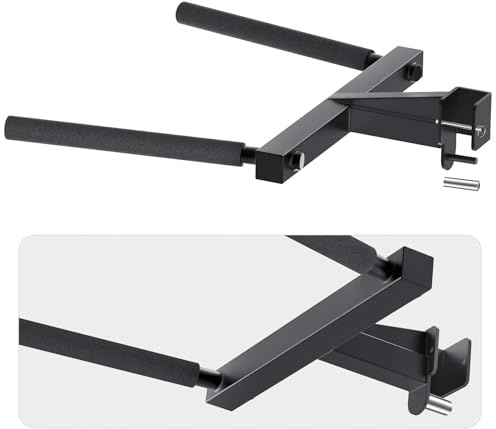 SELEWARE Y-Shaped Dip Bar for 2x2 Power Rack with 5/8 or 1 Holes, Heavy Duty Dip Bar Attachment with Non-Slip Grips, Squat Rack Accessories for Home Gym Strength Training & Upper Body Workouts