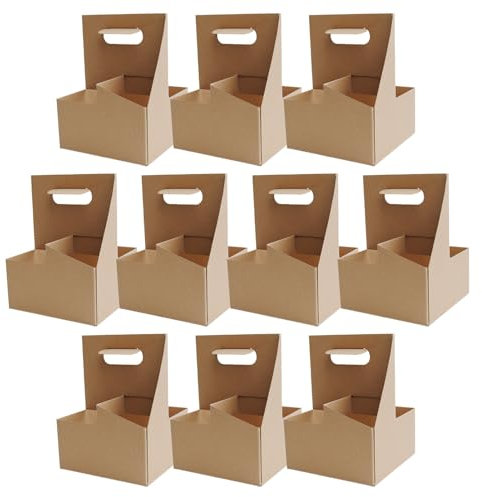 Genérico Lot de 10 porte-gobelets en carton pour transporter des boissons pour bureau, café, restauration, utilisation de fêtes, support
