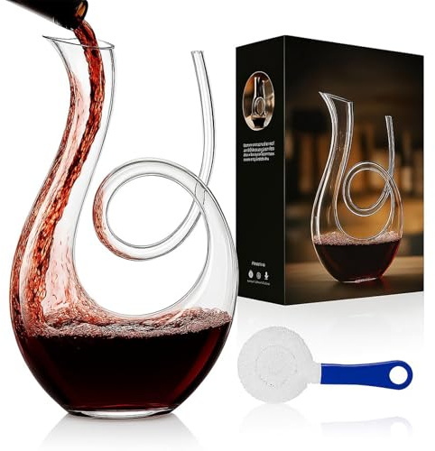 Statue Decanter Whisky, Decanter Per Vino A Forma Di Cigno In Cristallo Artigianale Da 1000 Ml, Decanter Di Lusso In Vetro Soffiato A Mano Per Vino Rosso, Regali Di Natale Per Papà
