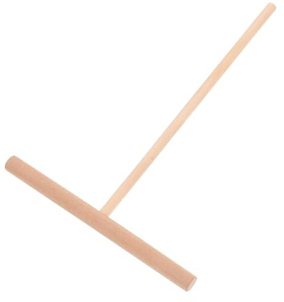 HAMPPLIES Wood Crepe Pancake Spreader T-shaped Dough Distributor Wooden Kitchen Utensil for Crepe and Pancake Making Essential Cooking Tool