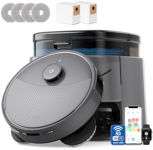 Lefant M3Max Robot Aspirapolvere Lavapavimenti con Mappatura, 20.000Pa, Laser dToF, Evitamento PSD, 3.2L Stazione All-in-One Autosvuotante, Lavaggio Mop a 45°C e Asciugatura, WiFi 2.4G/5G, Alexa/APP
