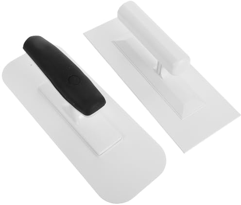 CORHAD Llano Plástico para Alisar Paredes 2 Piezas, Llana de Acabado Plano Ergonómica para Yeso, Herramienta para Aplicar Capas de Yeso y Pulir Paneles, Tamaño Pequeño, Color Blanco