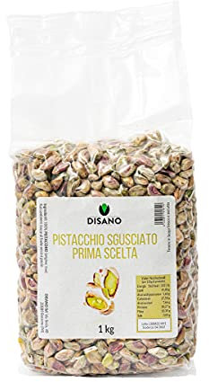 Disano 1kg Pistacchi Sgusciati Crudi Non Salati Prima Scelta. Pistacchio Confezione Risparmio 1000 grammi.