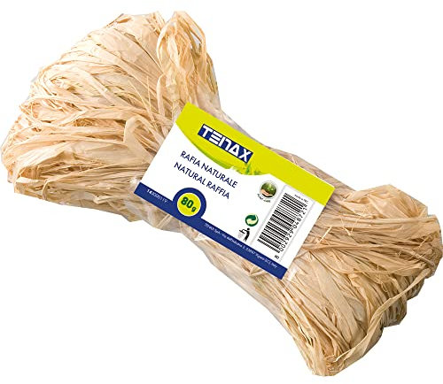 Tenax Natürliche Raphia 80 g, Bindeband für Pflanzen und Gartenarbeit, Handwerk, Basteln, Dekoration und Geschenkverpackungen