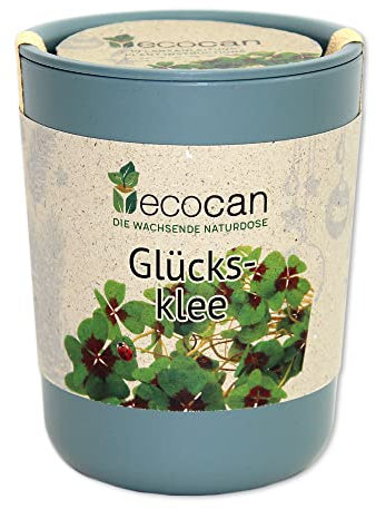 Feel Green Ecocan, Trifoglio Portafortuna, Idea Regalo sostenibile (100% Eco Friendly), Grow Your Own/Kit di Coltivazione, ecodosi in Crescita, Made in Austria