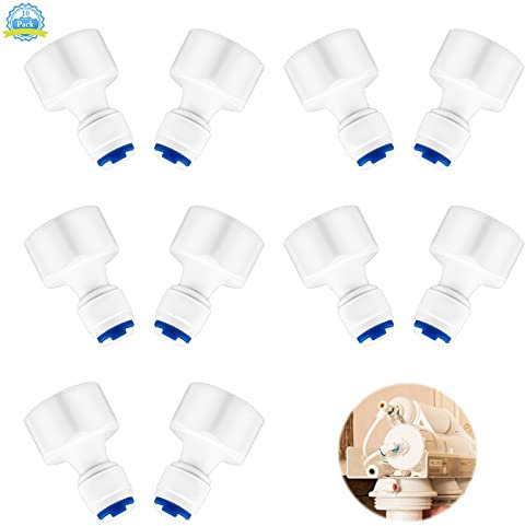 Connettore del Filtro Dell'Acqua da 10 Pezzi 1/4 OD a 1/2 Raccordi per Connettori Rapidi, Tubo di Osmosi Inversa Depuratore d'Acqua a Connessione Rapida per Cucine e Giardini